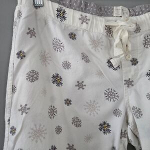 J. Crew Flannel Snowflake Pajama Bottoms. Large. Winter Holiday Lounge Gift